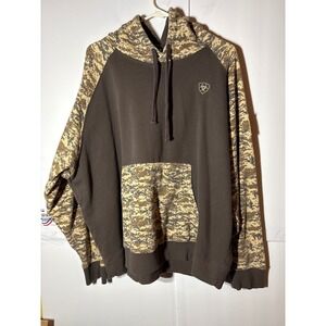 Ariat Mens Camo Digital Sleeve Hoodie Sweatshirt Size XXL TTG Brown camo Flag